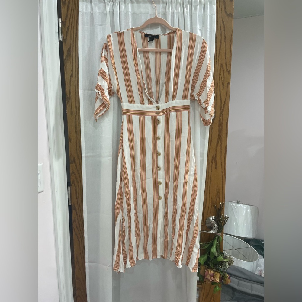 Forever 21 striped Buttoned Midi dress